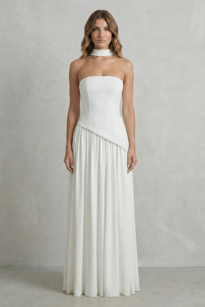 Felice | Maxi Dress Butter Yellow Strapless Sculpted Draped for Women