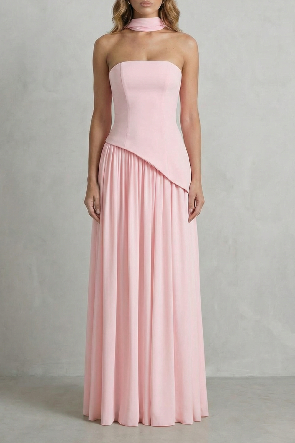 Felice | Maxi Dress Butter Yellow Strapless Sculpted Draped for Women