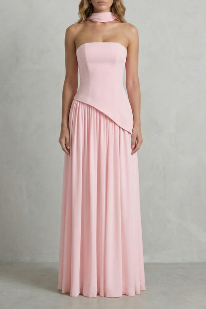 Felice | Maxi Dress Butter Yellow Strapless Sculpted Draped for Women