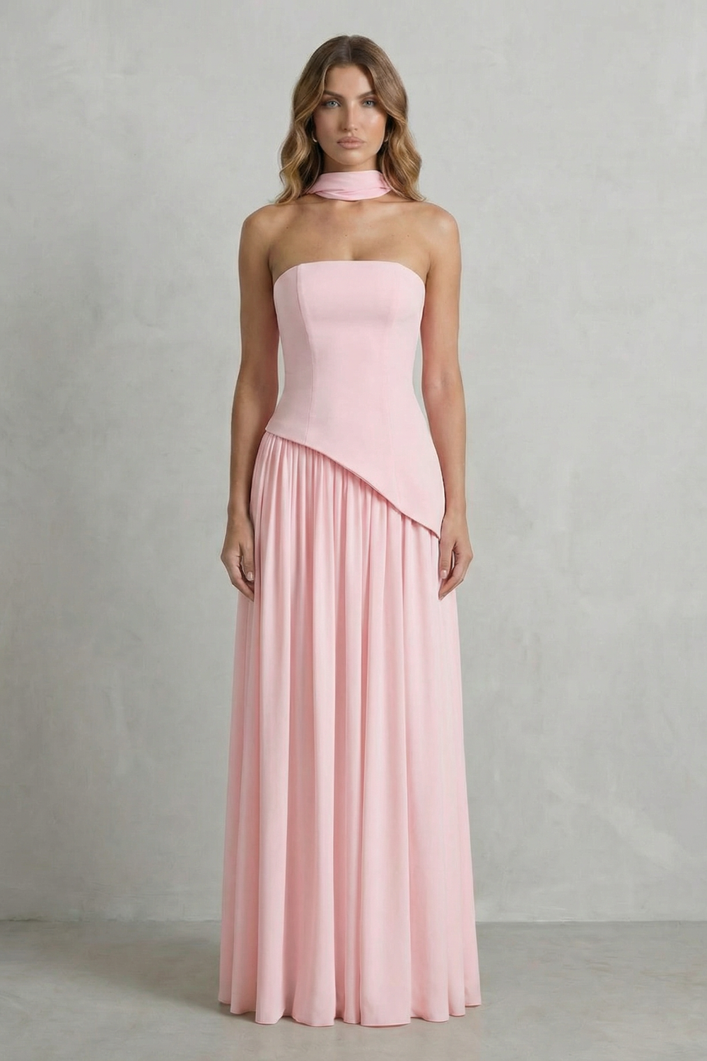Felice | Maxi Dress Butter Yellow Strapless Sculpted Draped for Women