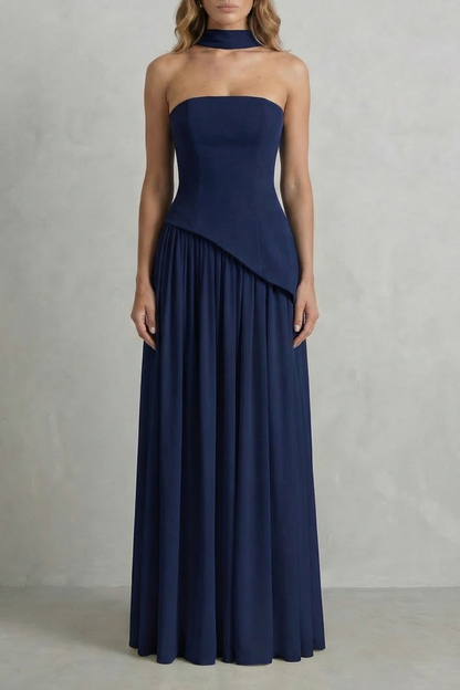 Felice | Maxi Dress Butter Yellow Strapless Sculpted Draped for Women