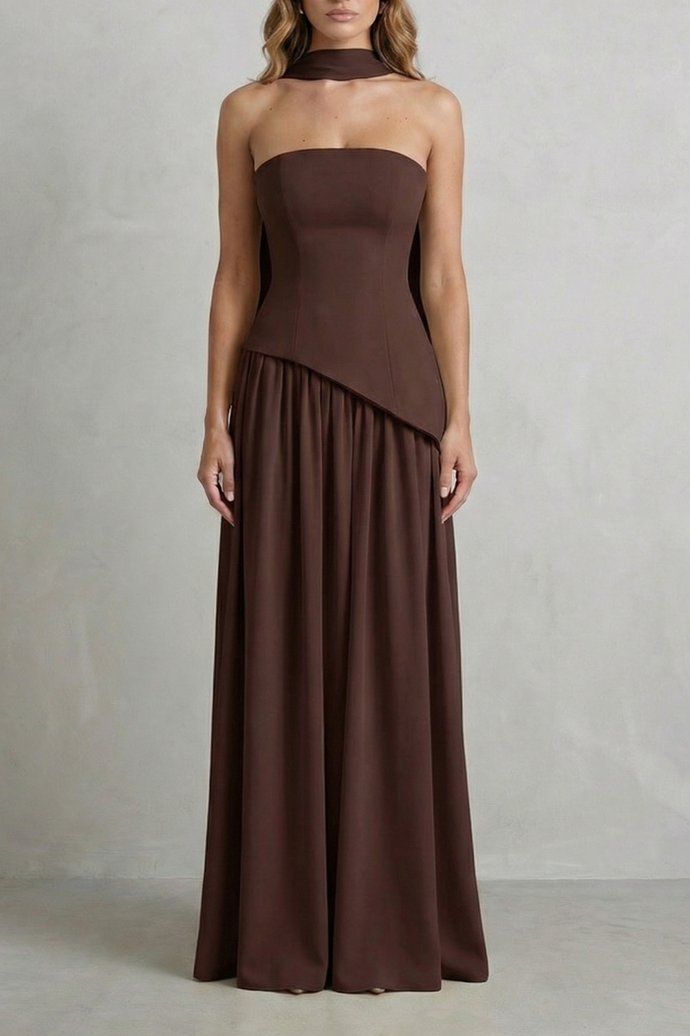 Felice | Maxi Dress Butter Yellow Strapless Sculpted Draped for Women