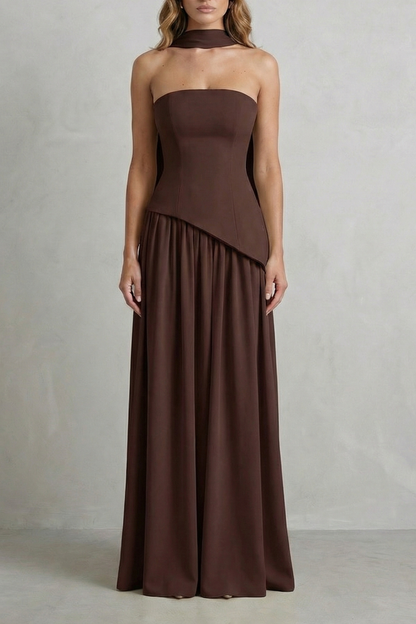 Felice | Maxi Dress Butter Yellow Strapless Sculpted Draped for Women