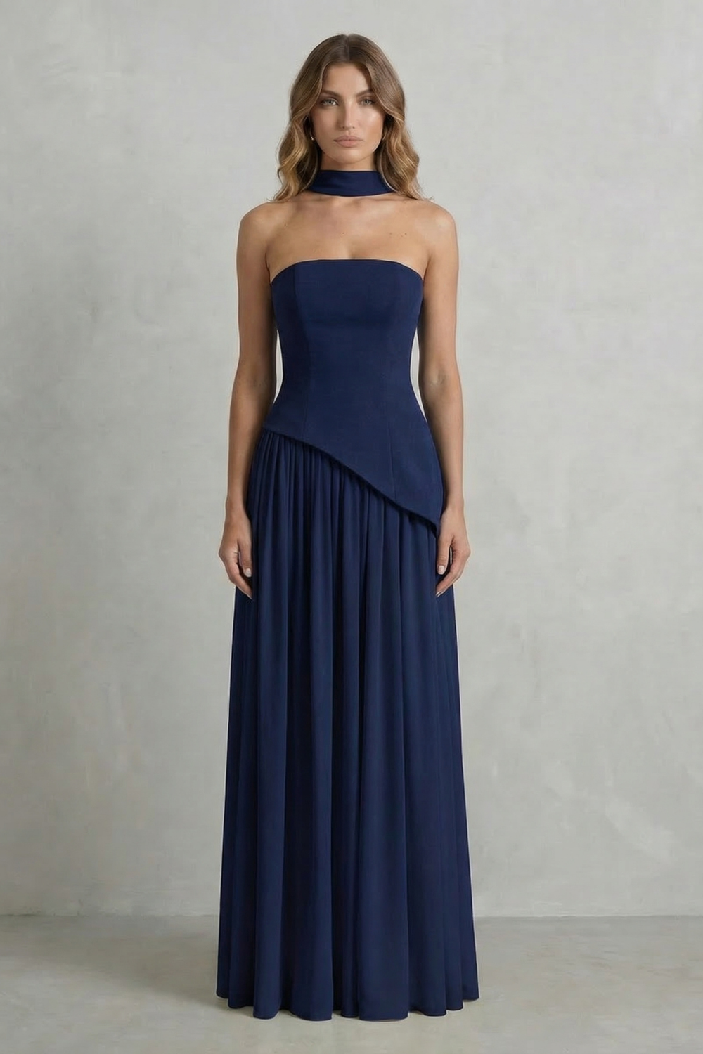 Felice | Maxi Dress Butter Yellow Strapless Sculpted Draped for Women
