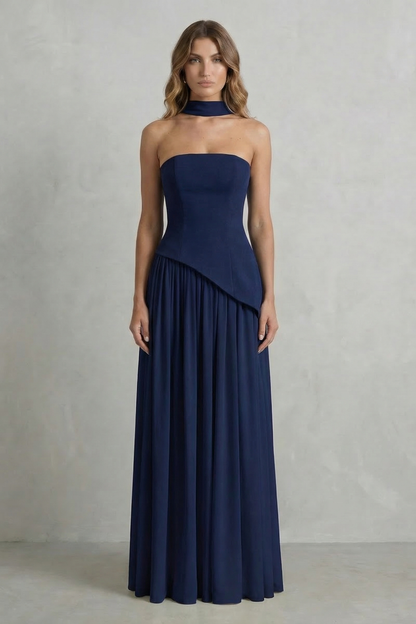 Felice | Maxi Dress Butter Yellow Strapless Sculpted Draped for Women