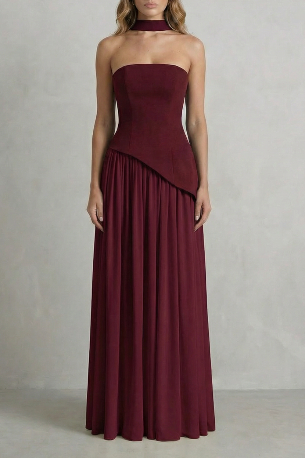 Felice | Maxi Dress Butter Yellow Strapless Sculpted Draped for Women