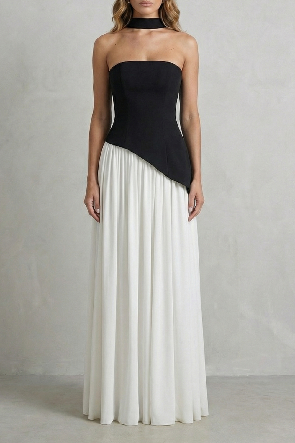 Felice | Maxi Dress Butter Yellow Strapless Sculpted Draped for Women