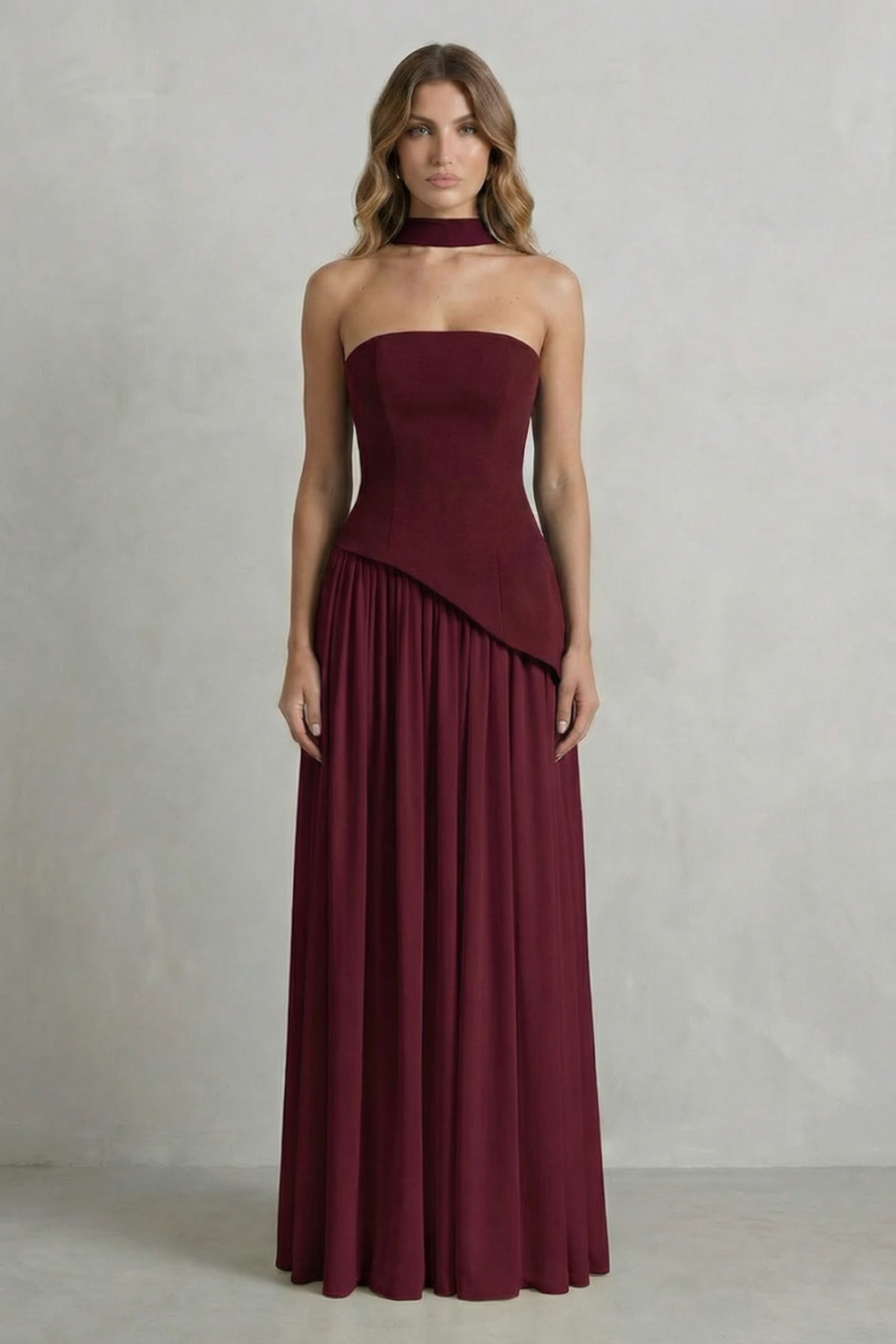 Felice | Maxi Dress Butter Yellow Strapless Sculpted Draped for Women