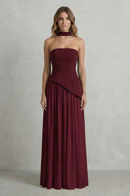Felice | Maxi Dress Butter Yellow Strapless Sculpted Draped for Women