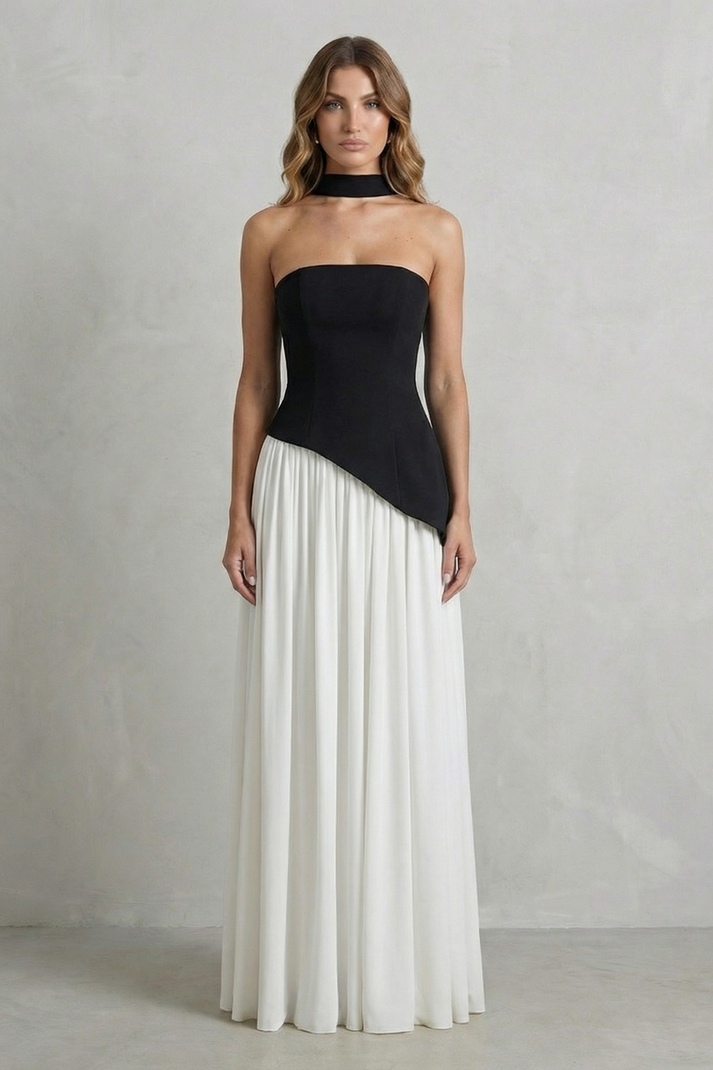 Felice | Maxi Dress Butter Yellow Strapless Sculpted Draped for Women