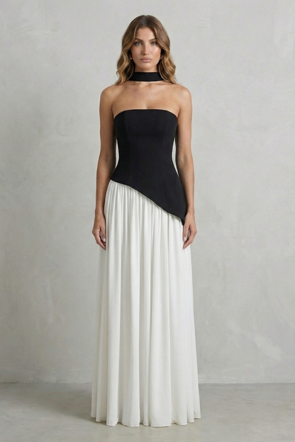 Felice | Maxi Dress Butter Yellow Strapless Sculpted Draped for Women