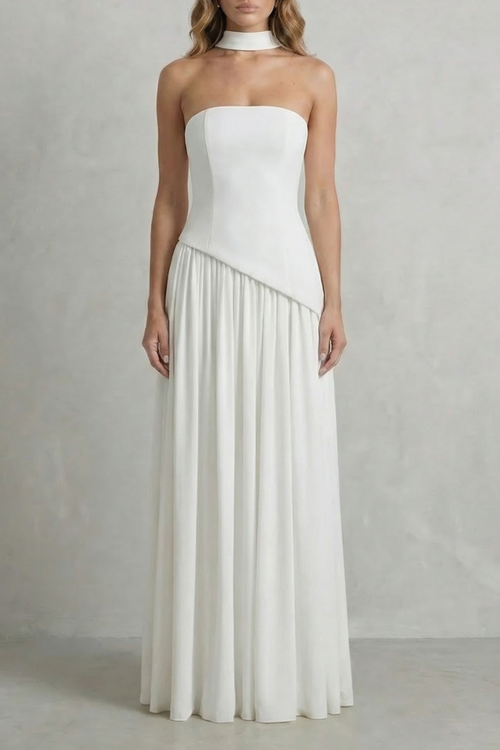 Felice | Maxi Dress Butter Yellow Strapless Sculpted Draped for Women