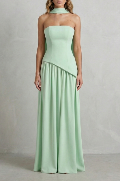Felice | Maxi Dress Butter Yellow Strapless Sculpted Draped for Women