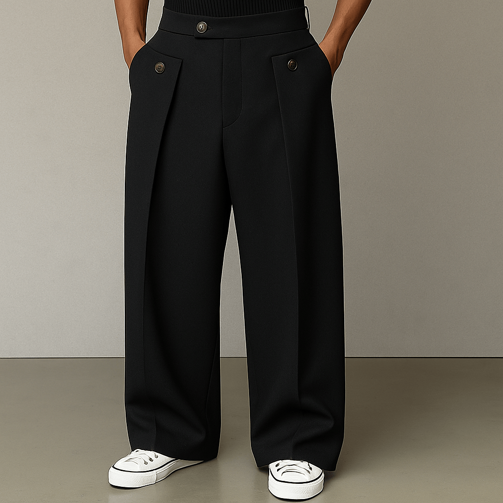 Emrys | Wide-Leg Trousers Camel Pleated Tailored for Men