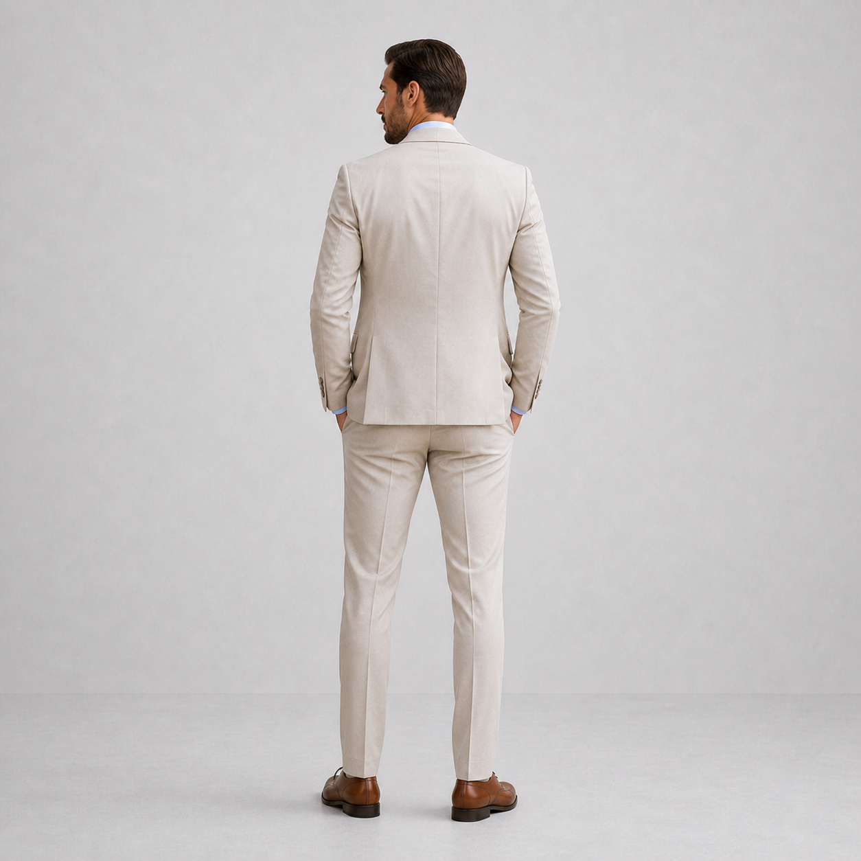 Rafferty | Three-Piece Suit Stone Linen Tailored Fit for Men