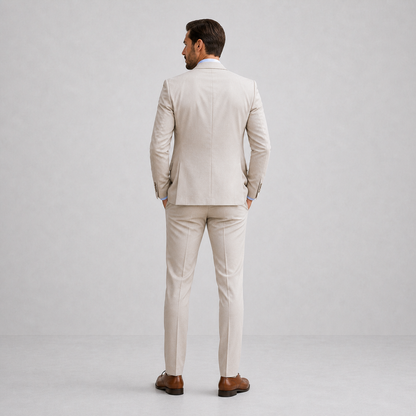 Rafferty | Three-Piece Suit Stone Linen Tailored Fit for Men