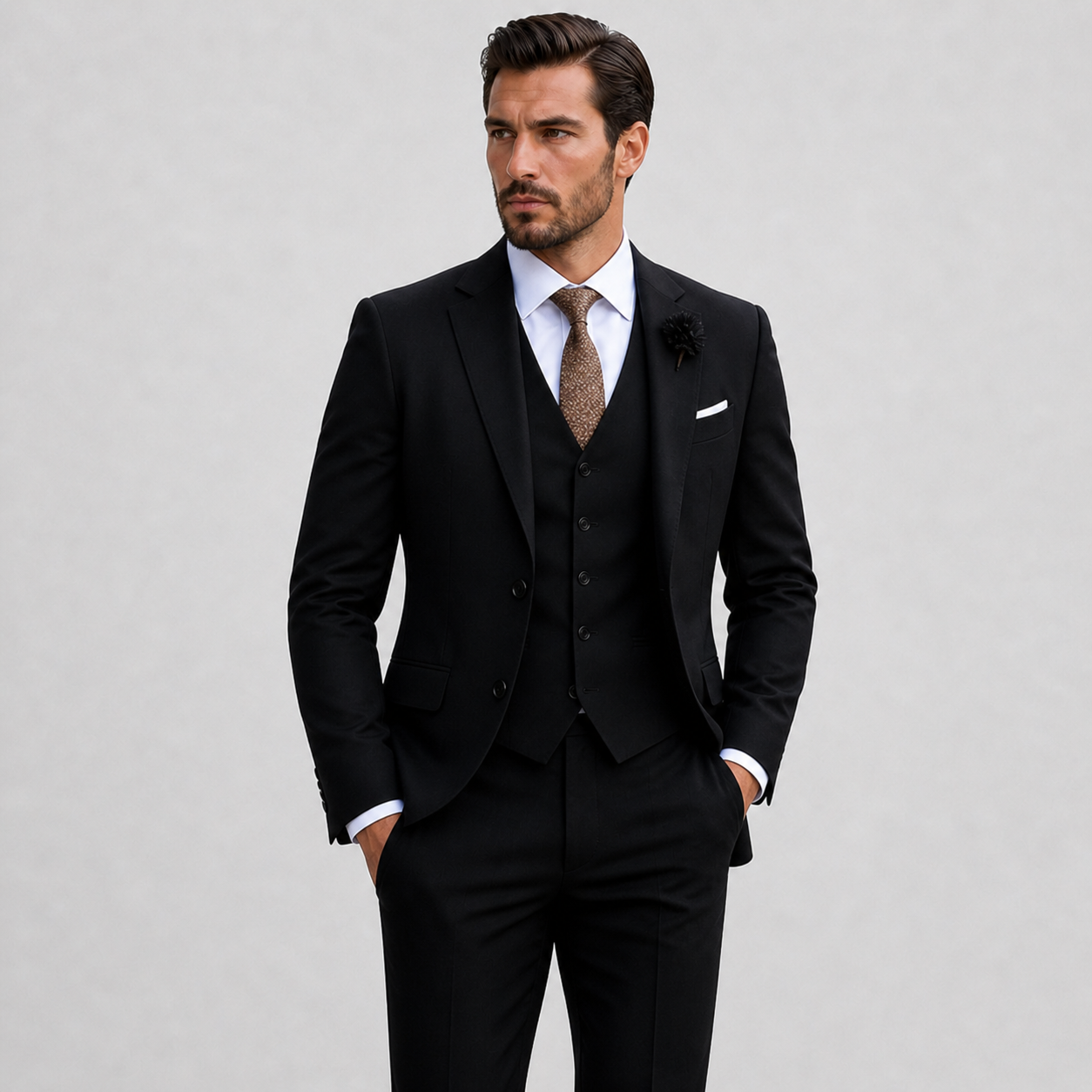 Rafferty | Three-Piece Suit Stone Linen Tailored Fit for Men