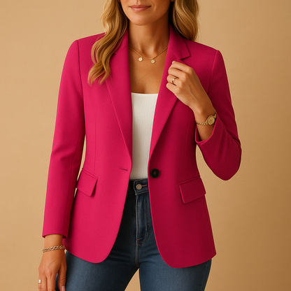 Verity | Blazer Ivory Structured Single Button Notched Lapel for Women
