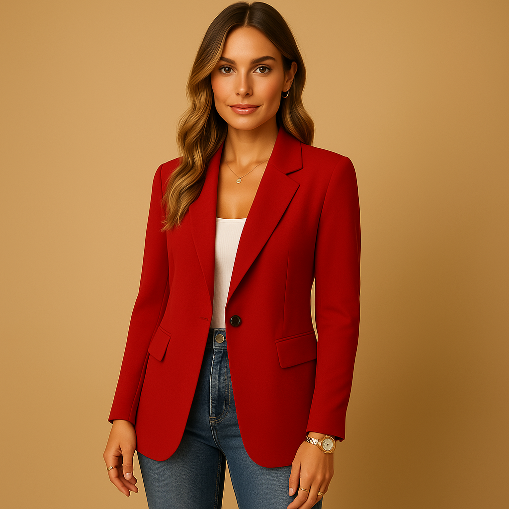 Verity | Blazer Ivory Structured Single Button Notched Lapel for Women