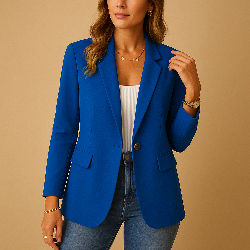 Verity | Blazer Ivory Structured Single Button Notched Lapel for Women
