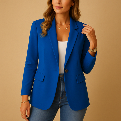 Verity | Blazer Ivory Structured Single Button Notched Lapel for Women