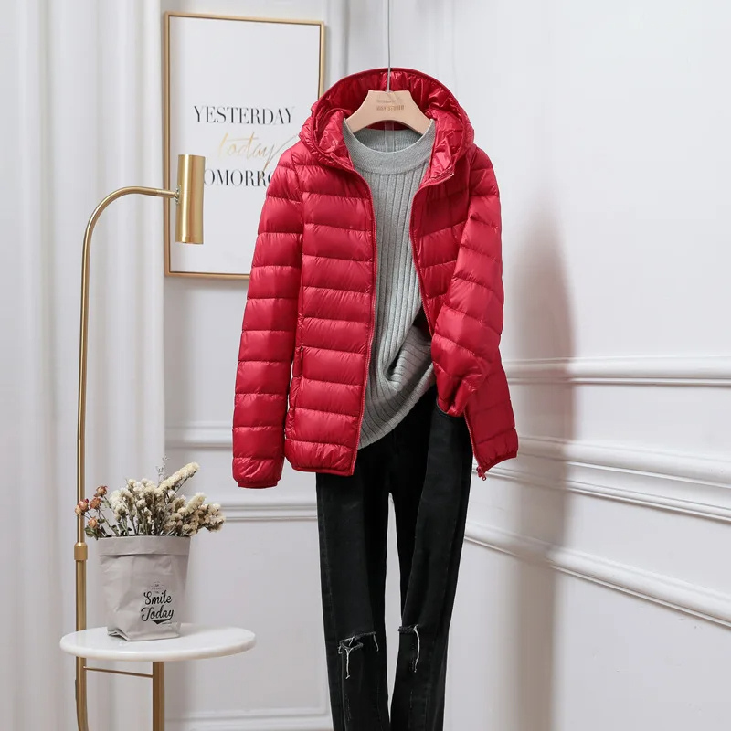 Daisy | Cropped Puffer Jacket Pink Lightweight Hooded for Women
