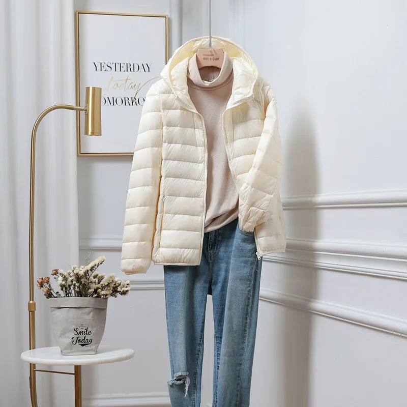 Daisy | Cropped Puffer Jacket Pink Lightweight Hooded for Women