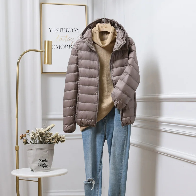 Daisy | Cropped Puffer Jacket Pink Lightweight Hooded for Women