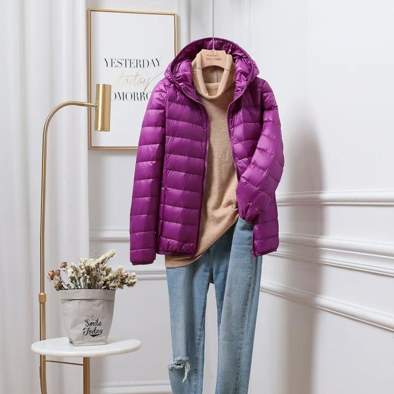 Daisy | Cropped Puffer Jacket Pink Lightweight Hooded for Women