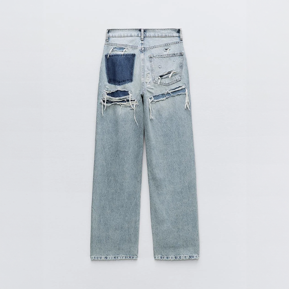 Adelaide | Jeans Light Blue Denim Ripped Wide-Leg Vintage for Women