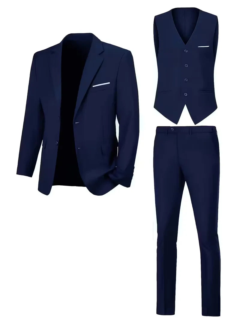 Montgomery | Suit Ivory Slim Fit Three-Piece Notch Lapel for Men