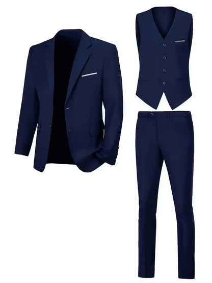 Montgomery | Suit Ivory Slim Fit Three-Piece Notch Lapel for Men
