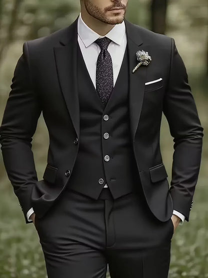 Montgomery | Suit Ivory Slim Fit Three-Piece Notch Lapel for Men
