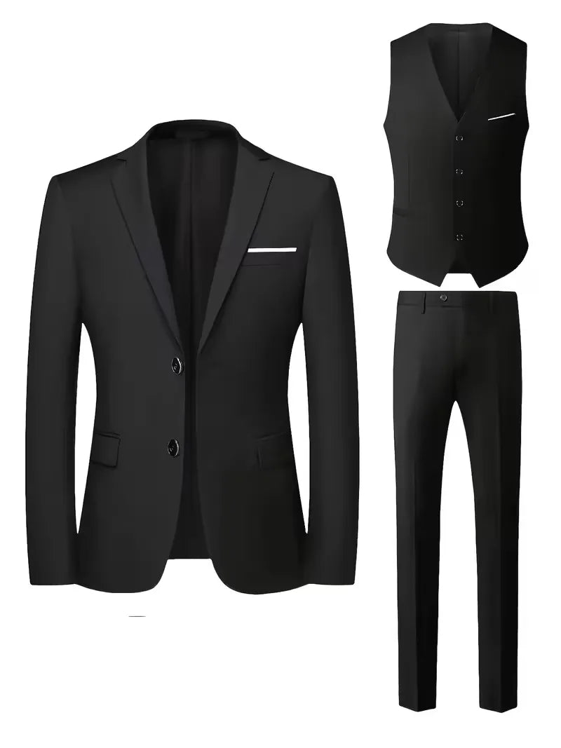 Montgomery | Suit Ivory Slim Fit Three-Piece Notch Lapel for Men