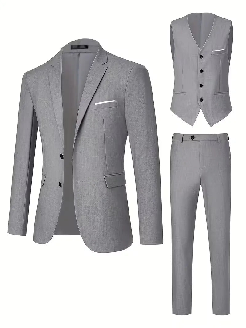 Montgomery | Suit Ivory Slim Fit Three-Piece Notch Lapel for Men