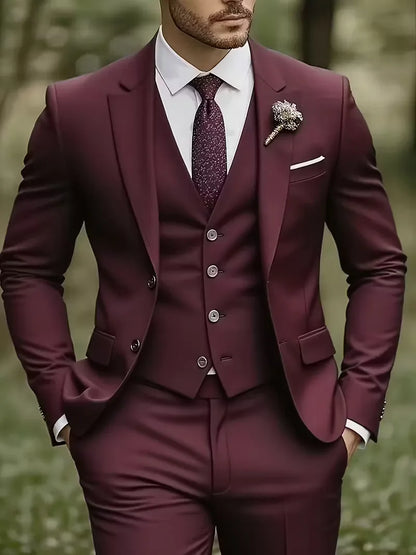 Montgomery | Suit Ivory Slim Fit Three-Piece Notch Lapel for Men