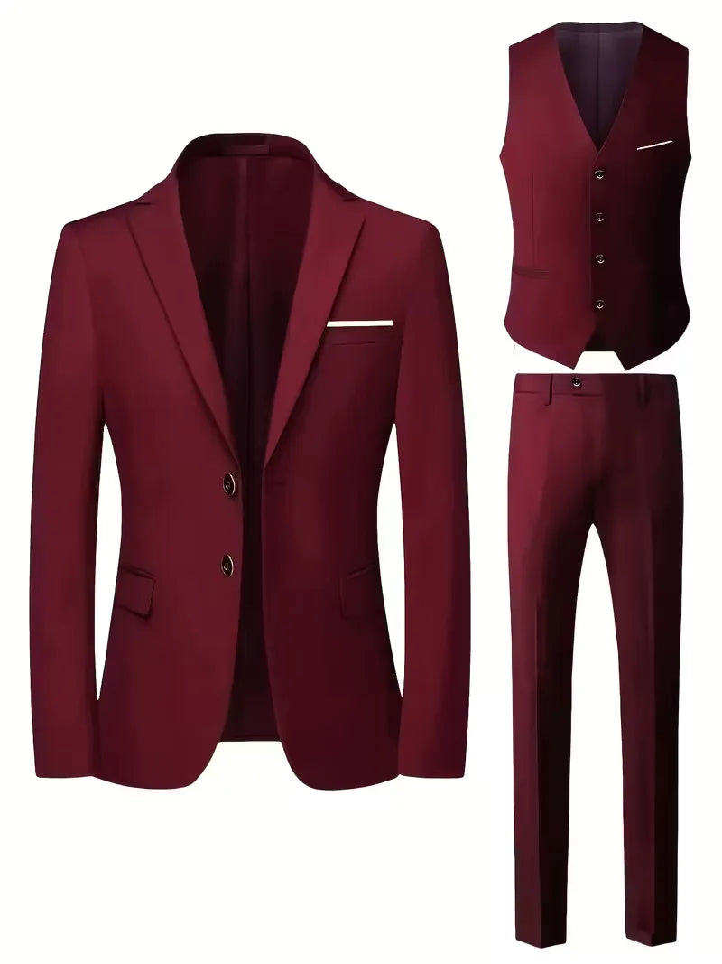 Montgomery | Suit Ivory Slim Fit Three-Piece Notch Lapel for Men