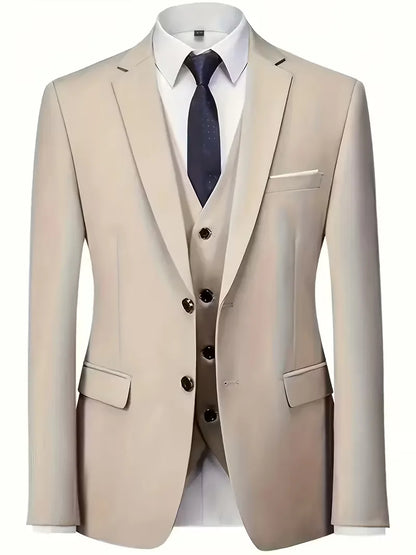 Montgomery | Suit Ivory Slim Fit Three-Piece Notch Lapel for Men