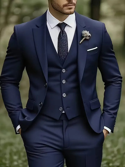 Montgomery | Suit Ivory Slim Fit Three-Piece Notch Lapel for Men