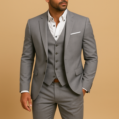 Horatio | Three-Piece Suit Black Slim Fit with Waistcoat for Men