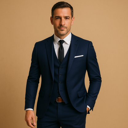 Horatio | Three-Piece Suit Black Slim Fit with Waistcoat for Men