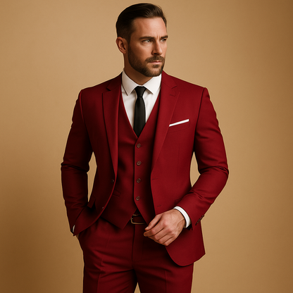 Horatio | Three-Piece Suit Black Slim Fit with Waistcoat for Men