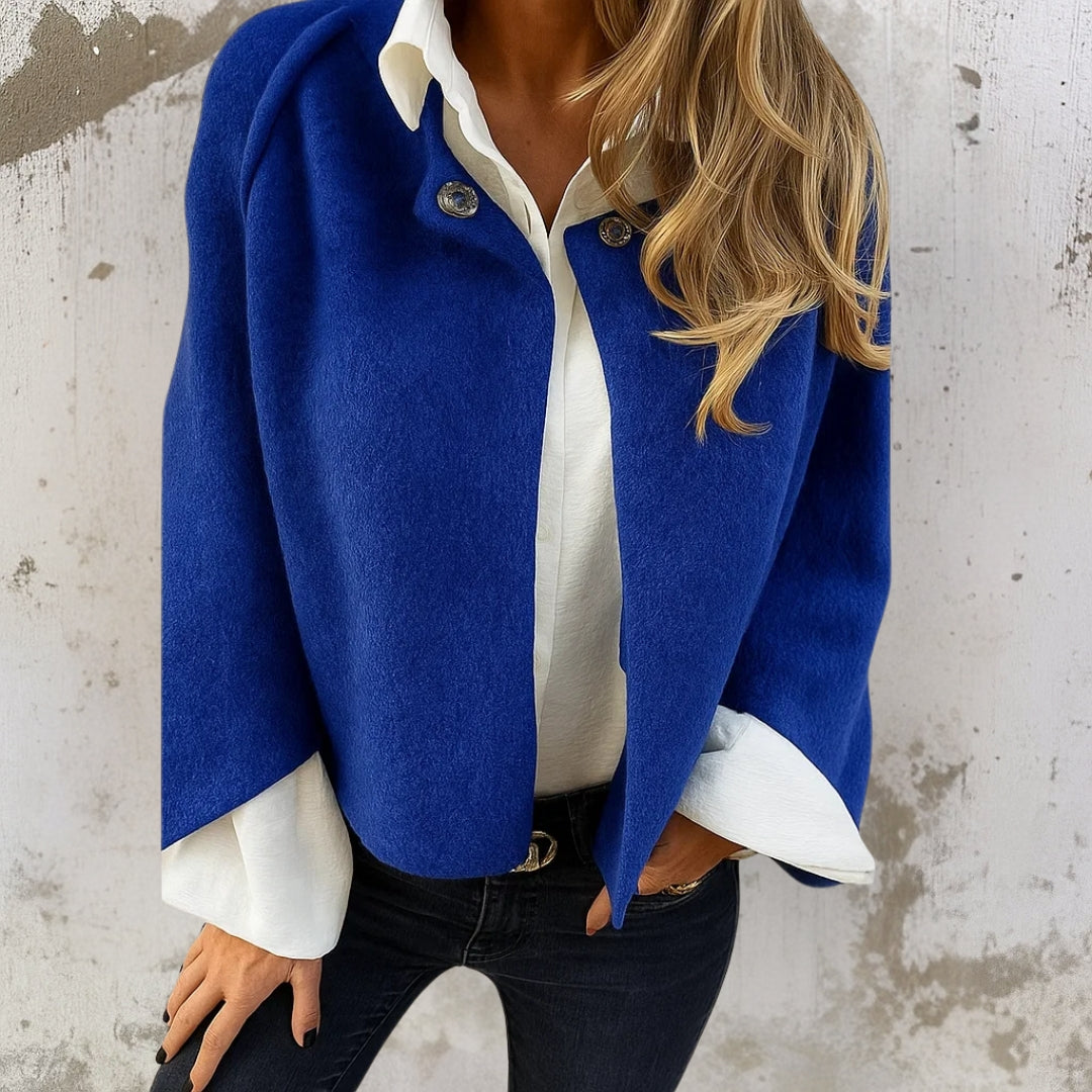 Nadine | Cardigan Taupe Fluffy Wool Button-Front Casual for Women