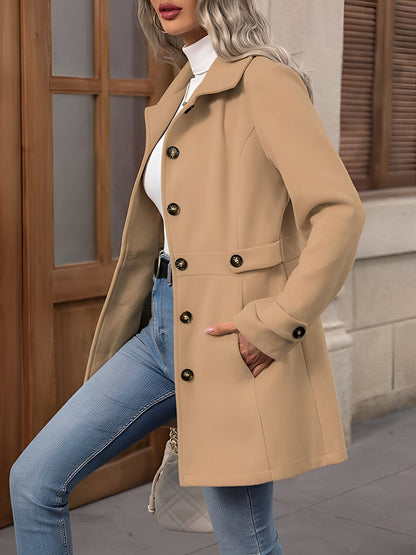 Evangeline | Trench Coat Camel Double-Breasted Belted for Women