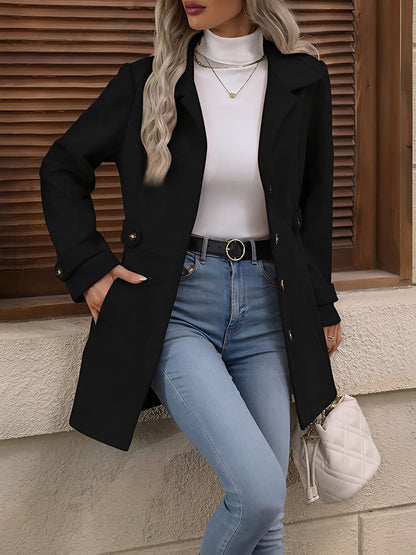 Evangeline | Trench Coat Camel Double-Breasted Belted for Women