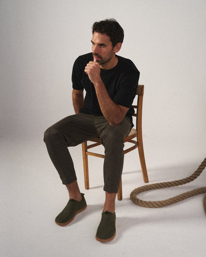 Malcolm | Tapered Joggers Black Cotton Drawstring for Men