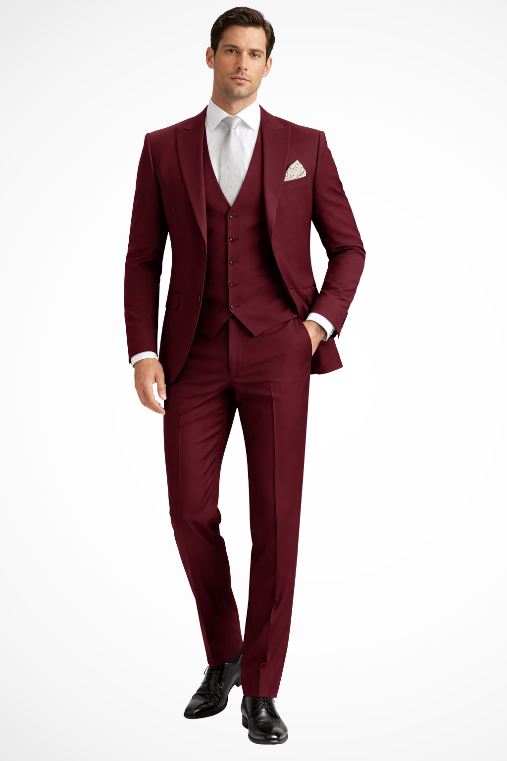 Reginald | Suit Sage Green Slim Fit Three-Piece Peak Lapel for Men