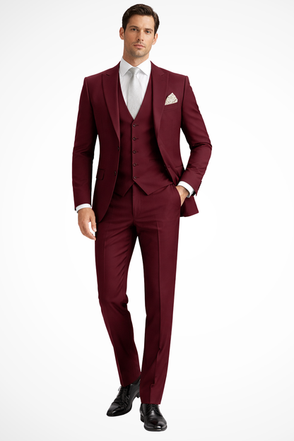 Reginald | Suit Sage Green Slim Fit Three-Piece Peak Lapel for Men