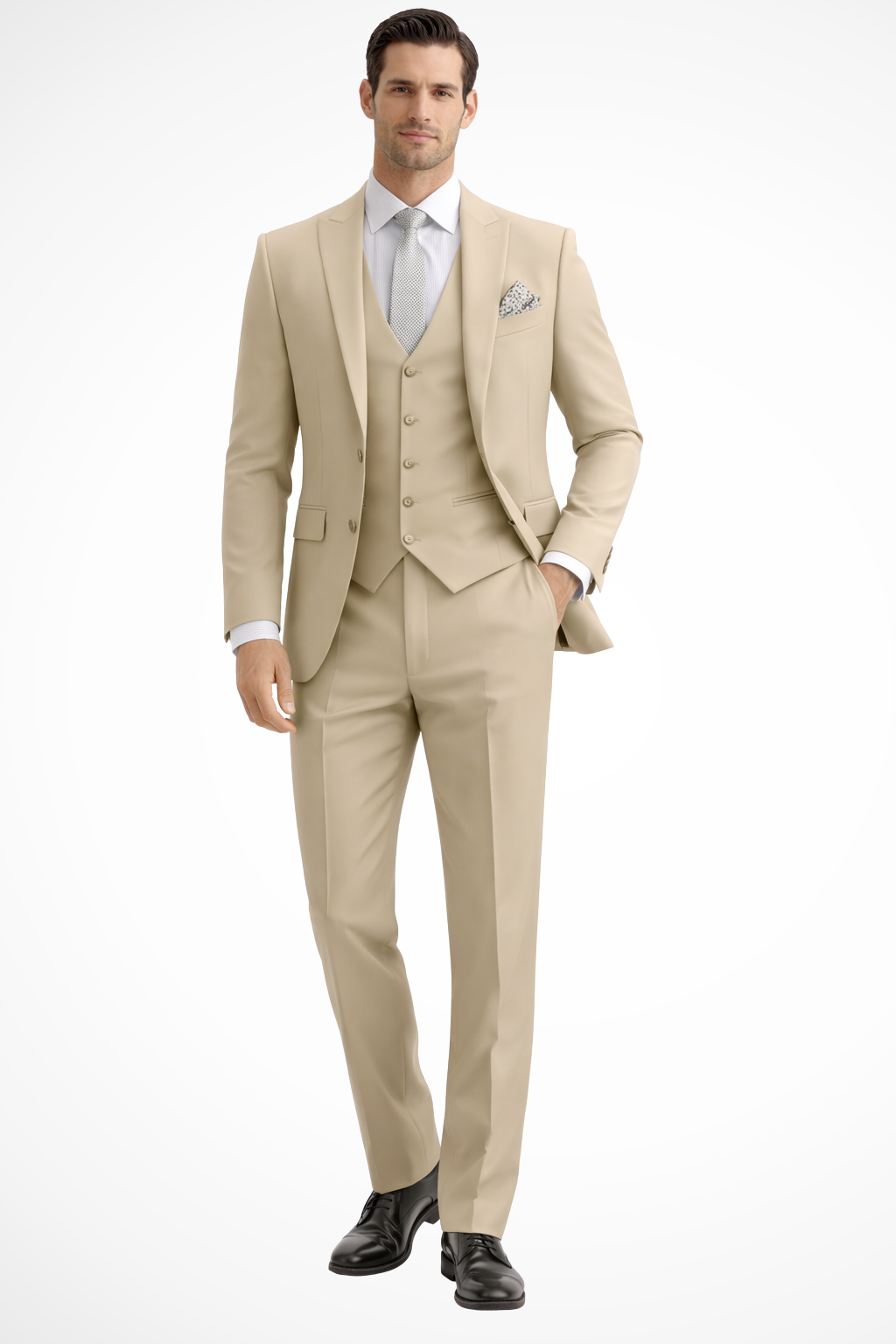 Reginald | Suit Sage Green Slim Fit Three-Piece Peak Lapel for Men