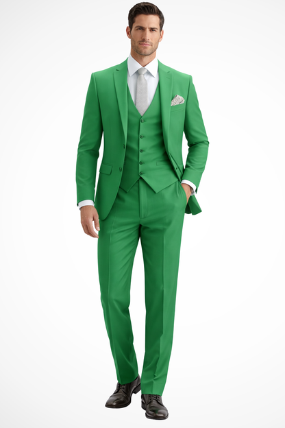 Reginald | Suit Sage Green Slim Fit Three-Piece Peak Lapel for Men